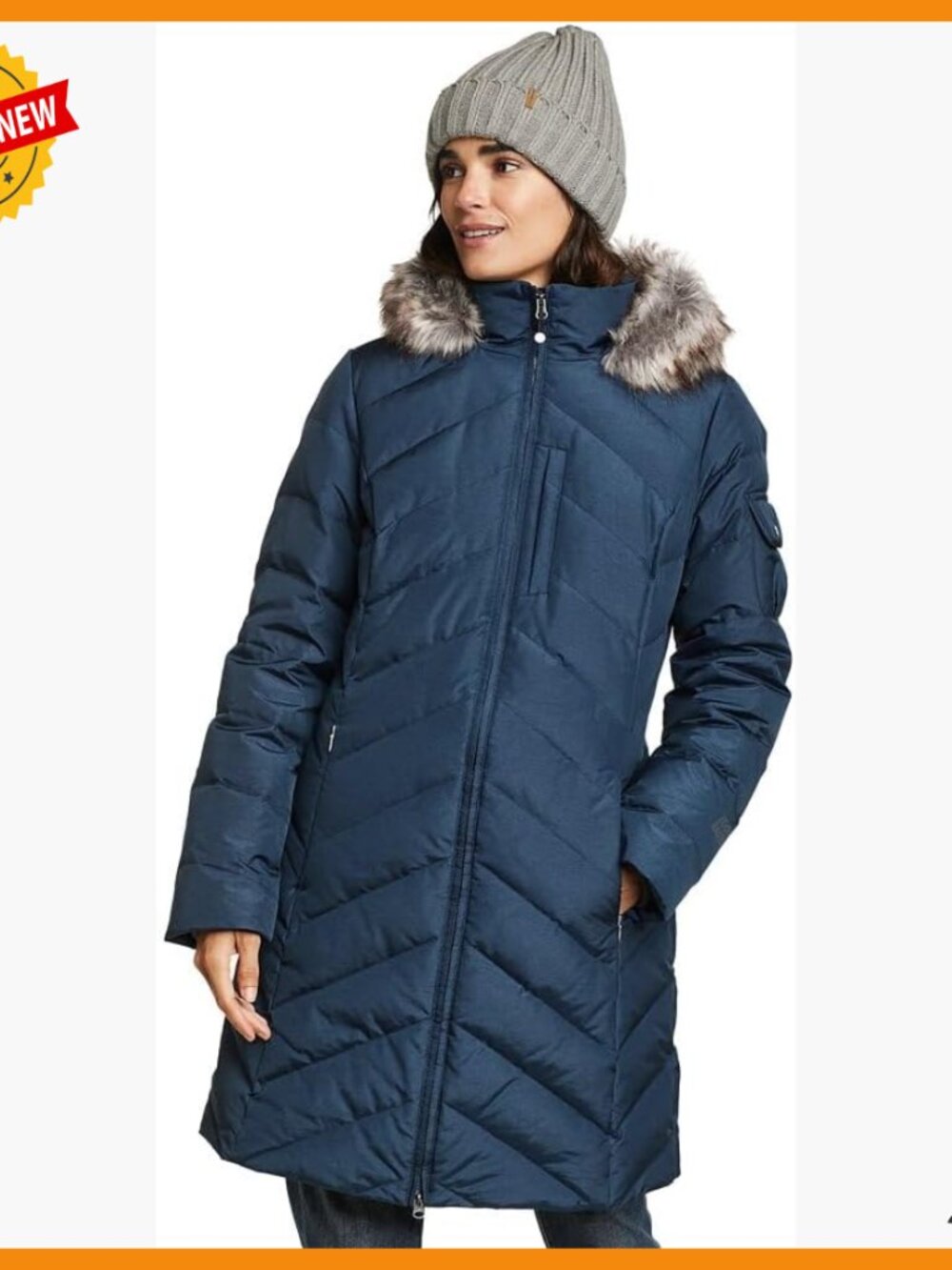 Women's Down Parka with 550 Fill Power, Windproof, Long Sleeve - Picture 1 of 4